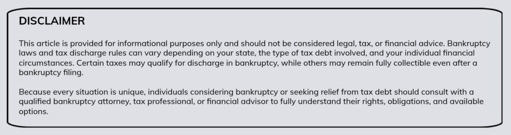 bankruptcy disclaimer